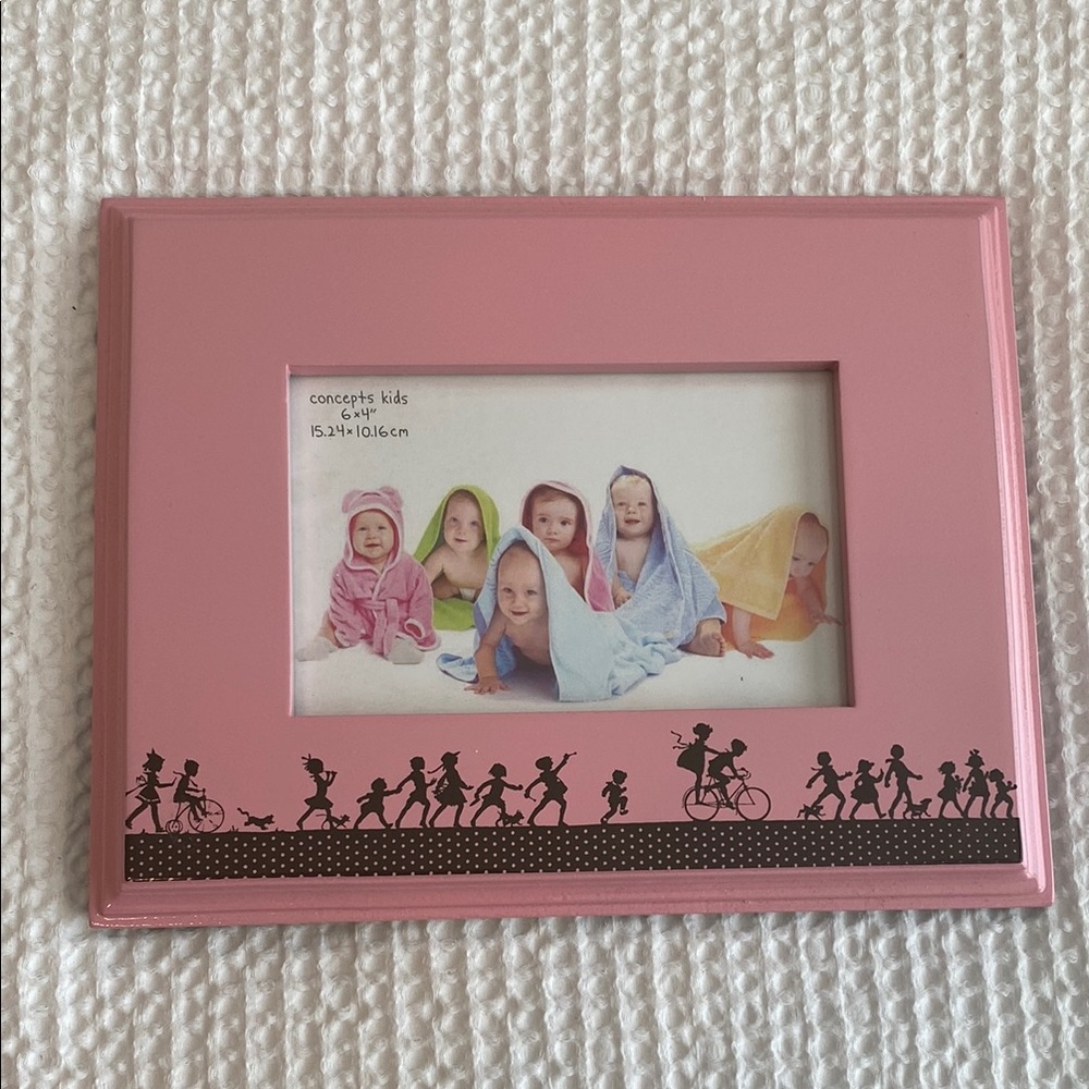 Pink Picture Frame with Silhouette Design